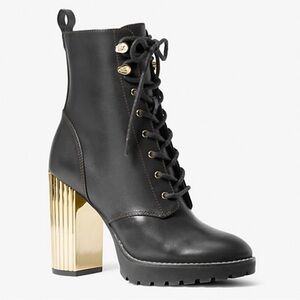 MICHAEL Michael Kors Black and Gold Heeled Boots